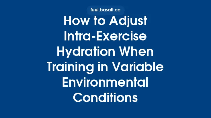 How to Adjust Intra‑Exercise Hydration When Training in Variable Environmental Conditions Thumbnail