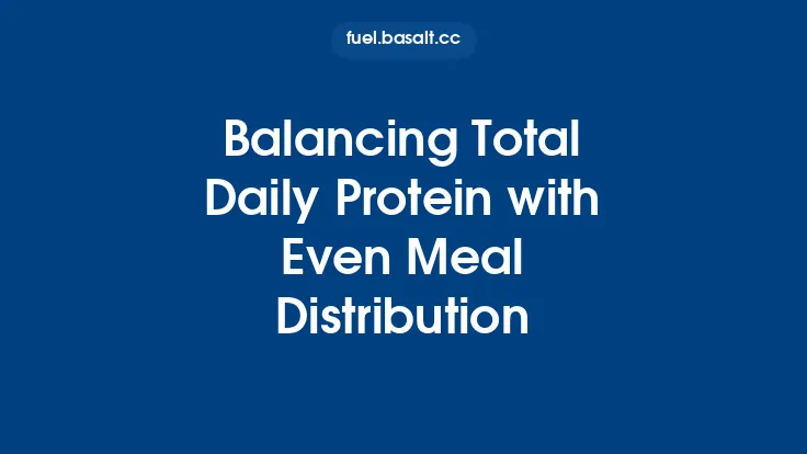 Balancing Total Daily Protein with Even Meal Distribution Thumbnail