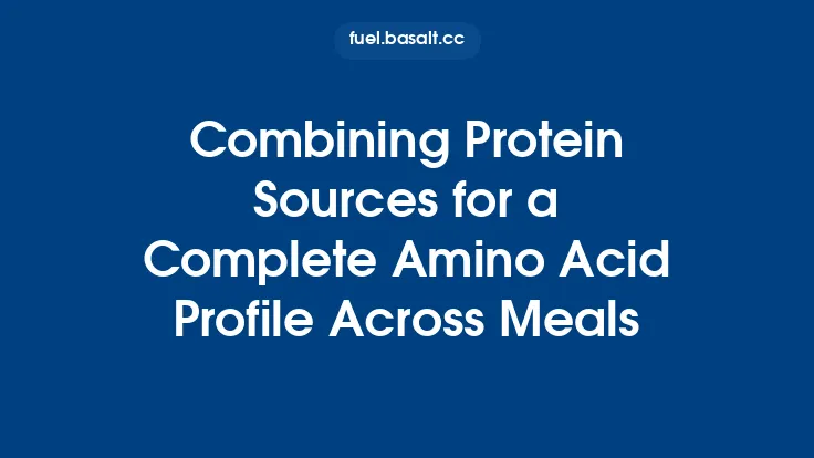 Combining Protein Sources for a Complete Amino Acid Profile Across Meals Thumbnail