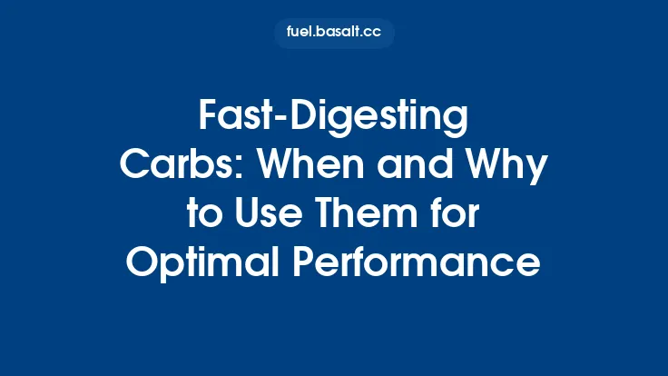 Fast‑Digesting Carbs: When and Why to Use Them for Optimal Performance Thumbnail