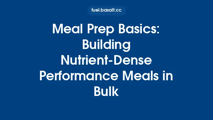 Meal Prep Basics: Building Nutrient‑Dense Performance Meals in Bulk Thumbnail