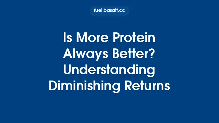 Is More Protein Always Better? Understanding Diminishing Returns Thumbnail