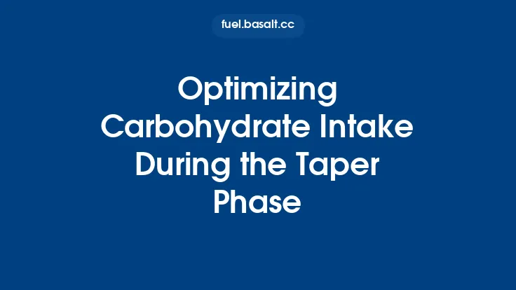 Optimizing Carbohydrate Intake During the Taper Phase Thumbnail