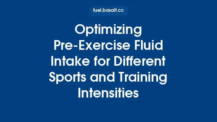 Optimizing Pre‑Exercise Fluid Intake for Different Sports and Training Intensities Thumbnail