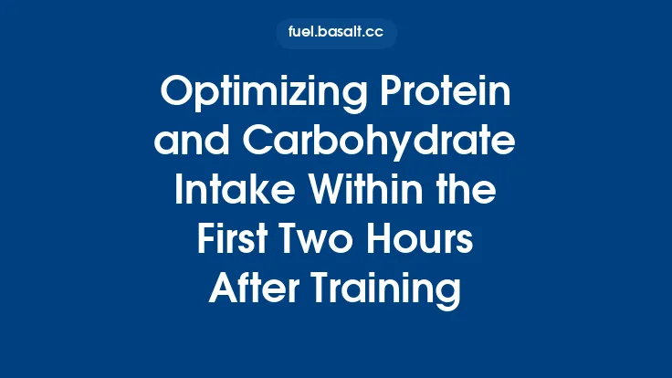 Optimizing Protein and Carbohydrate Intake Within the First Two Hours After Training Thumbnail