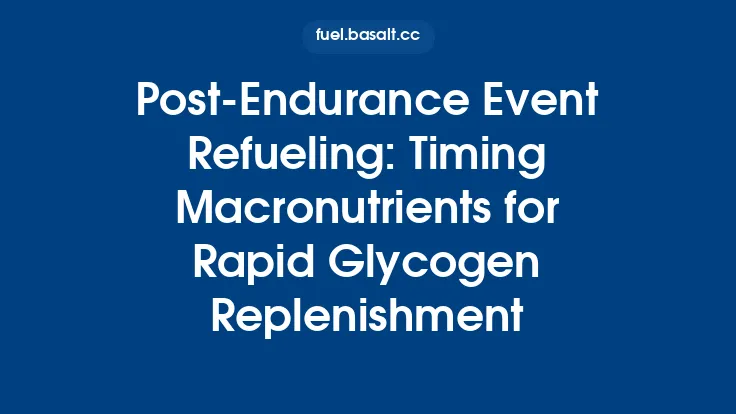 Post‑Endurance Event Refueling: Timing Macronutrients for Rapid Glycogen Replenishment Thumbnail