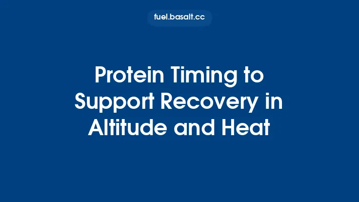 Protein Timing to Support Recovery in Altitude and Heat Thumbnail