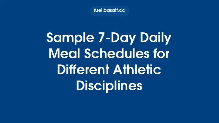 Sample 7‑Day Daily Meal Schedules for Different Athletic Disciplines Thumbnail