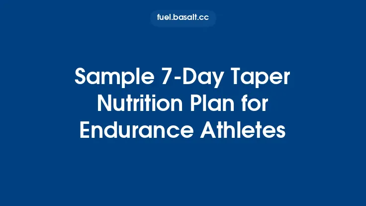 Sample 7-Day Taper Nutrition Plan for Endurance Athletes Thumbnail