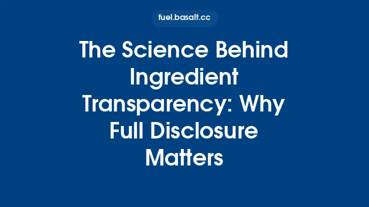 The Science Behind Ingredient Transparency: Why Full Disclosure Matters Thumbnail