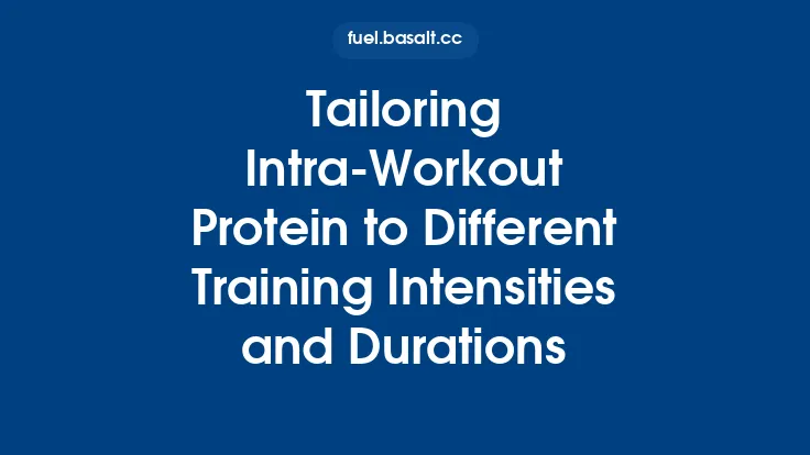 Tailoring Intra‑Workout Protein to Different Training Intensities and Durations Thumbnail