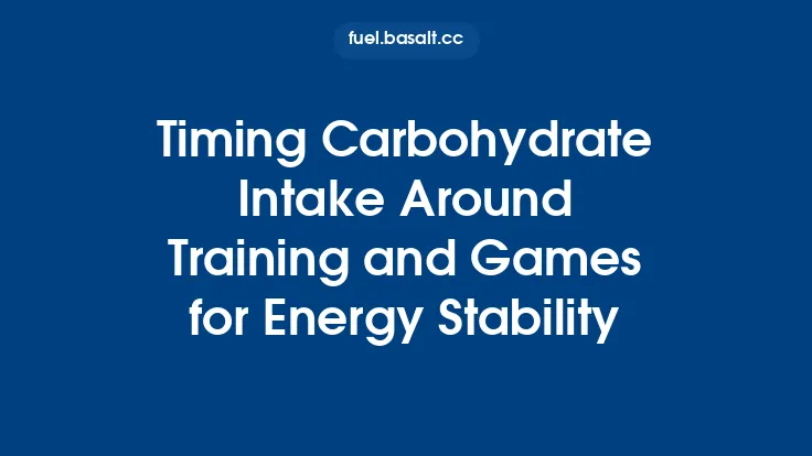Timing Carbohydrate Intake Around Training and Games for Energy Stability Thumbnail