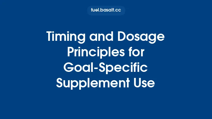 Timing and Dosage Principles for Goal‑Specific Supplement Use Thumbnail