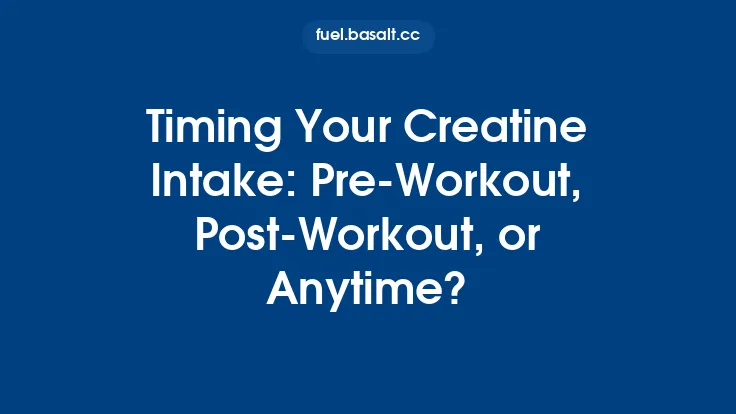 Timing Your Creatine Intake: Pre‑Workout, Post‑Workout, or Anytime? Thumbnail