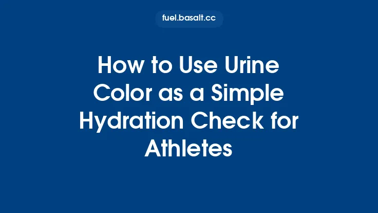 How to Use Urine Color as a Simple Hydration Check for Athletes Thumbnail