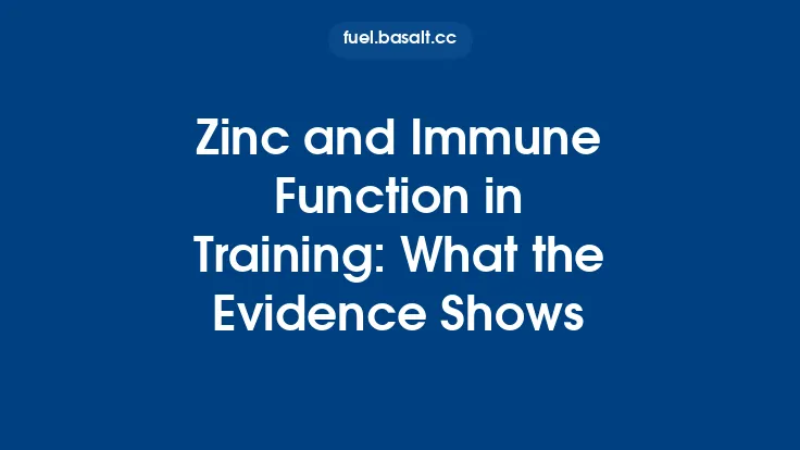Zinc and Immune Function in Training: What the Evidence Shows Thumbnail